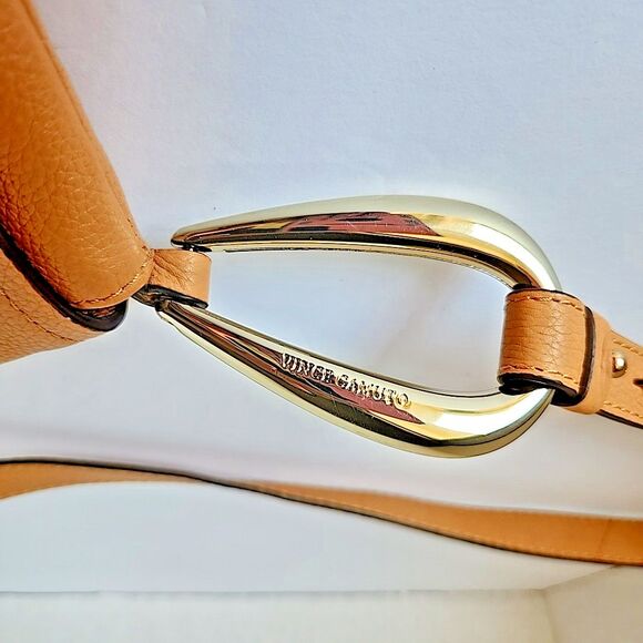 Vince Camuto Hilry Leather Crossbody Toffee Handbag Fold Over Snap Magnetic - Picture 15 of 15
